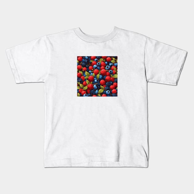 Colorful fruits pattern Kids T-Shirt by ANVC Abstract Patterns